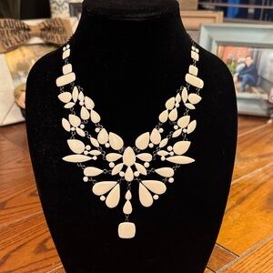 Express Cream Bib Statement Necklace
